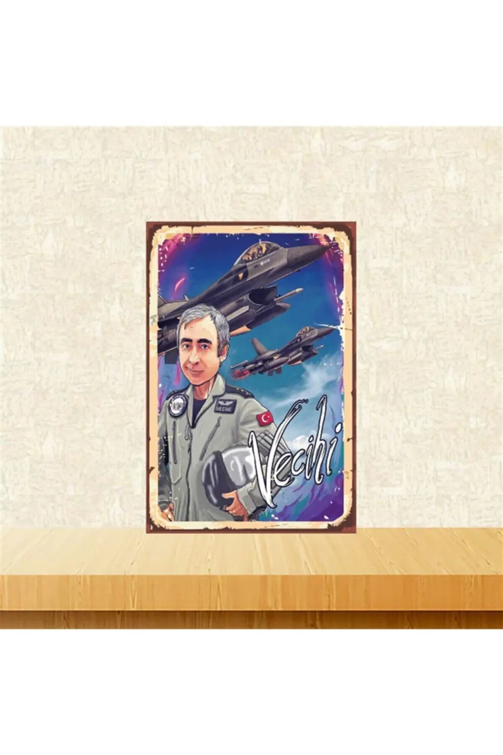 Vecihi Şener Şen 20-30 Cm Retro Ahşap Tablo Tkfx4949