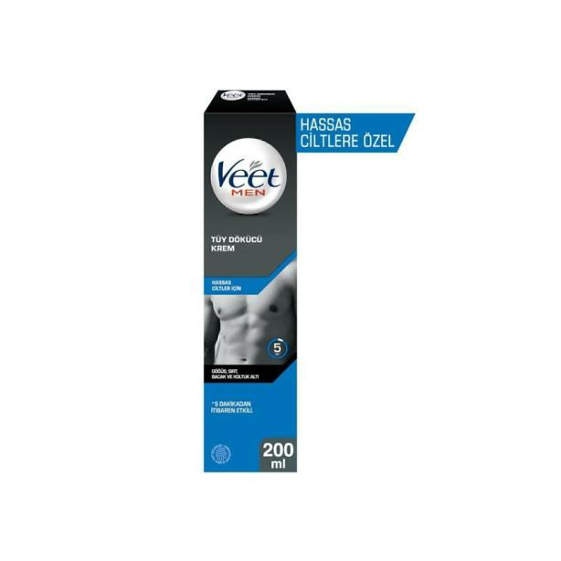 Veet Men  Tüy Dökücü Krem 5 Dk. Hassas Ciltler İçin 200 Ml