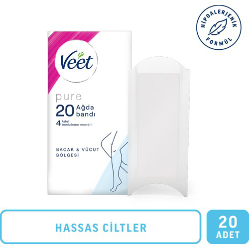 Veet Pure Bacak ve Vücut Bölgesi İçin Hipoalerjenik Sir Ağda Band