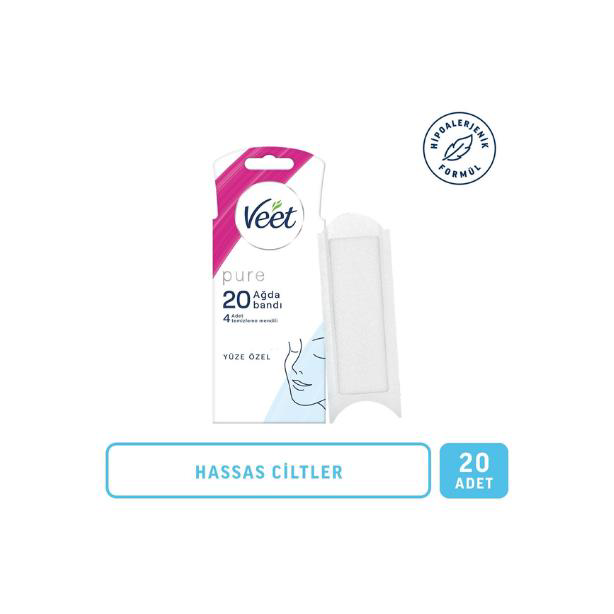 Veet Men Veet Pure Sir Ağda Bantlari Yüze Özel 20 Li