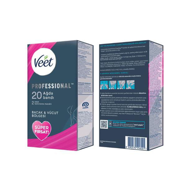 Veet Men Veet Sir Ağda Bantlari Professional Normal Ciltler İçin Bacak Ve 