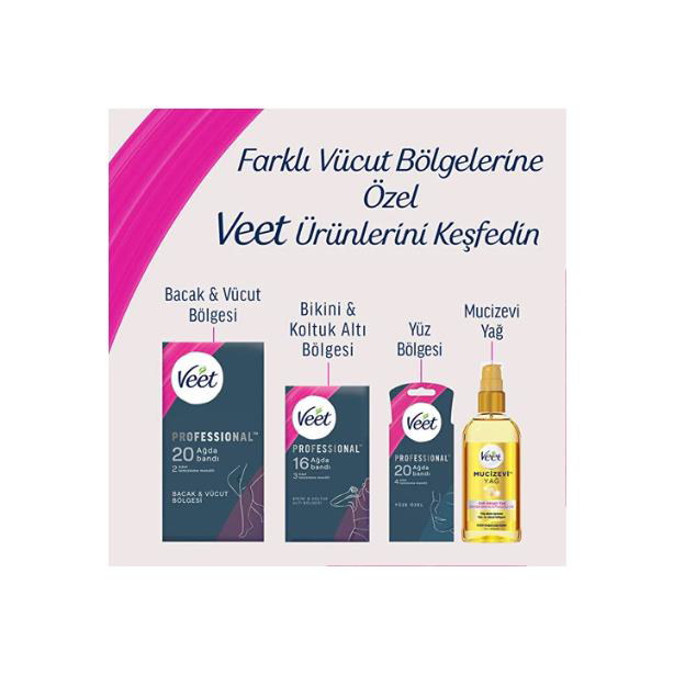Veet Men Veet Sir Ağda Bantlari Professional Hasas Ciltler İçin Bacak Ve V