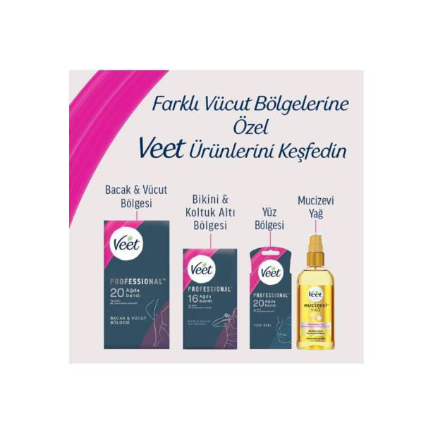 Veet Men Veet Sir Ağda Bantlari Professional Hasas Ciltler İçin Bacak Ve V