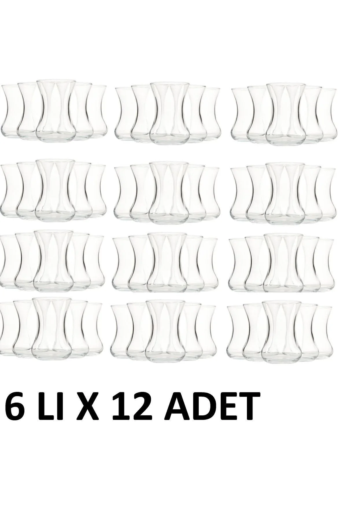 Vefa Ince Belli Çay Bardak (12 ADET X 6LI) Çay Bardağı 1 Koli 72 Adet