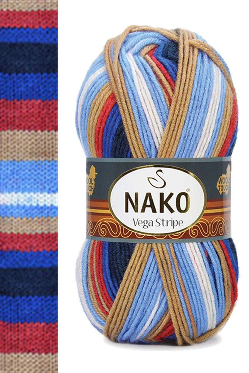 Vega Stripe Premium Akrilik El Örgü İpi – 5'li Paket No:82411, 195m, %100 Premium Akrilik Fiyatı, Yorumları ve Özellikleri