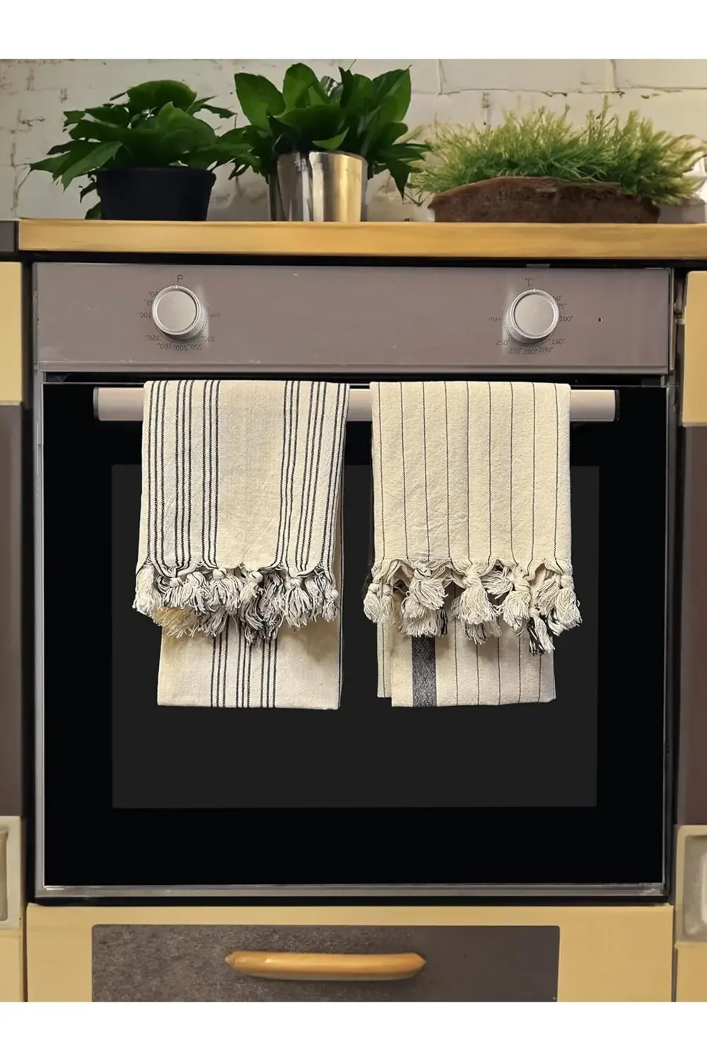 VegaShop 2'li Mutfak Kurulama Bezi%100 Pamuk Kara Tezgah Peşkir 5