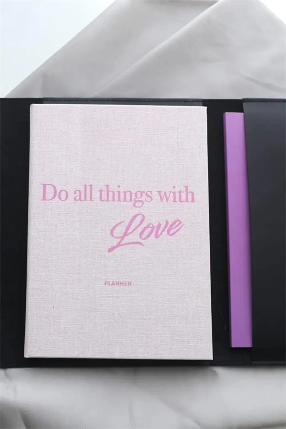 VegaShop Color 15x21 Keten Süresiz Planlayıcı Ajanda Defter Pembe