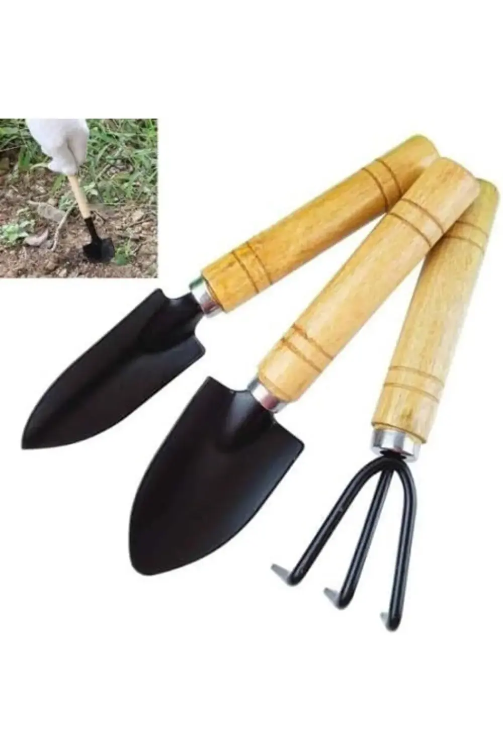 vegaShop Mini Ahşap Hobi Bahçe Seti 3 Adet 1032927