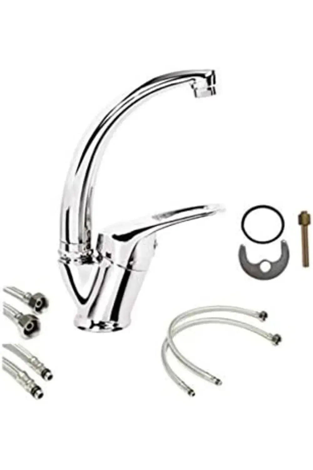 vegaShop Soğuk Çift Su Girişli Mix Kuğu Banyo Lavabo Musluğu Çeşm