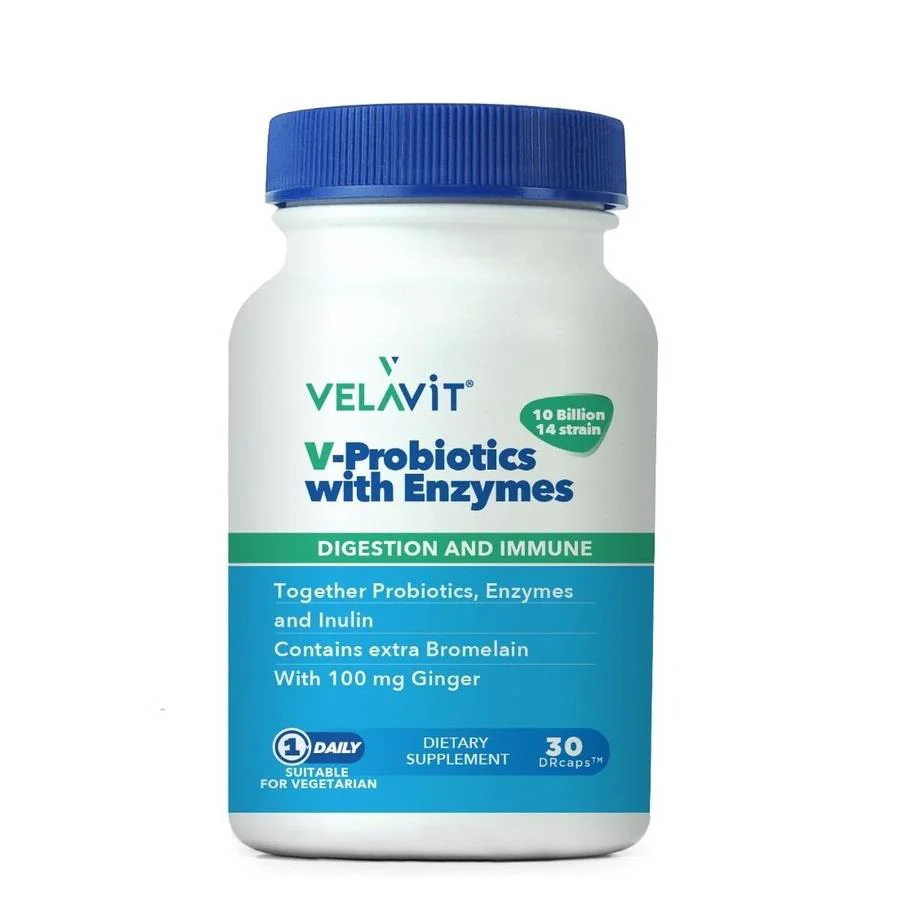 Velavit V-Probiotics with Enzymes 30 Kapsül Velavit V-Probiotics with Enzymes 30 Kapsül