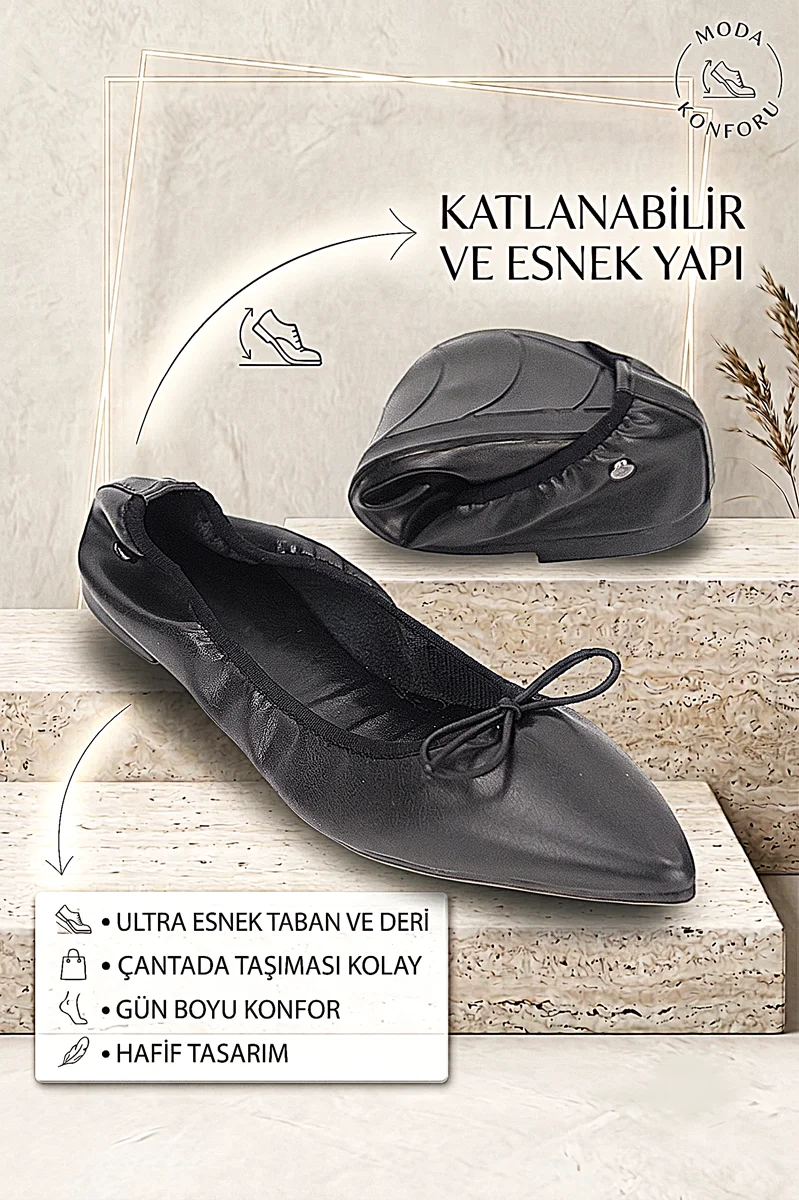 Velina Kadın Babet Ayakkabı - Sivri Burun Düz Topuklu Günlük Rahat Ayakkabı Fiyatı, Yorumları ve Özellikleri