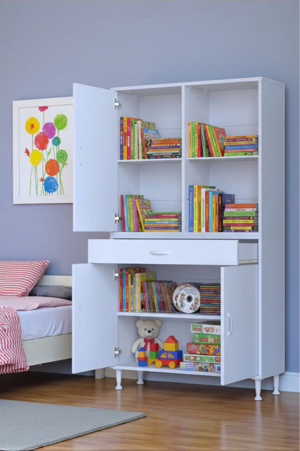 Vellum Beyaz Dolap 90x173x32,5 cm Ebatlarında Çok Fonksiyonlu 90 