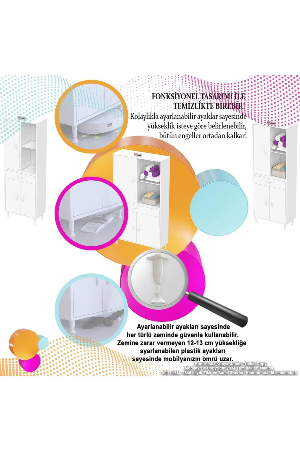 Vellum Beyaz Dolap 90x173x32,5 cm Ebatlarında Çok Fonksiyonlu 90 