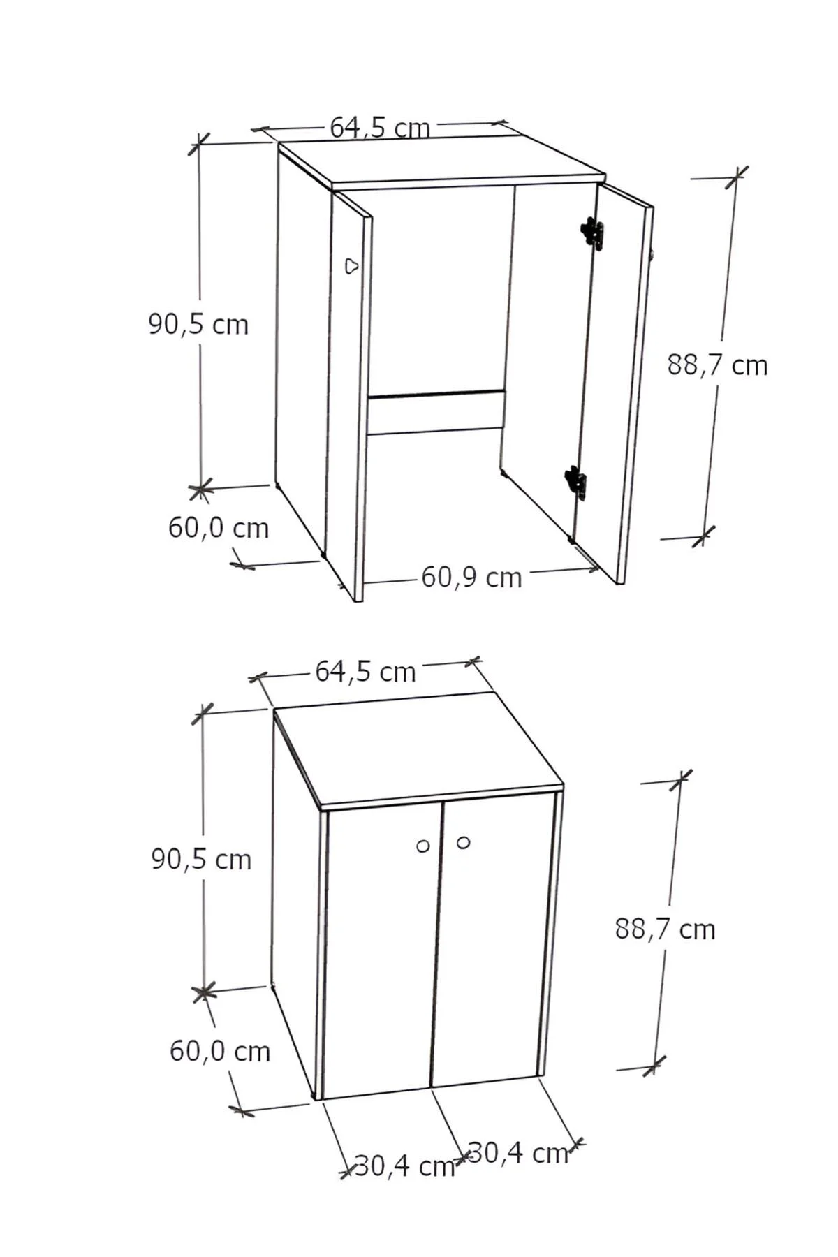 Veltra Kapaklı Çamaşır Makinesi Dolabı Kurutma Makinesi Alt Dolab