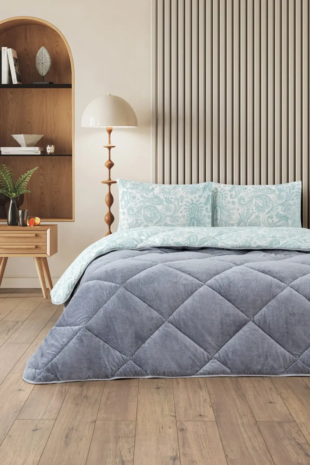 Veluna Çift Kişilik Wellsoft Yorgan Uyku Seti Lastikli Çarşaf+Yas