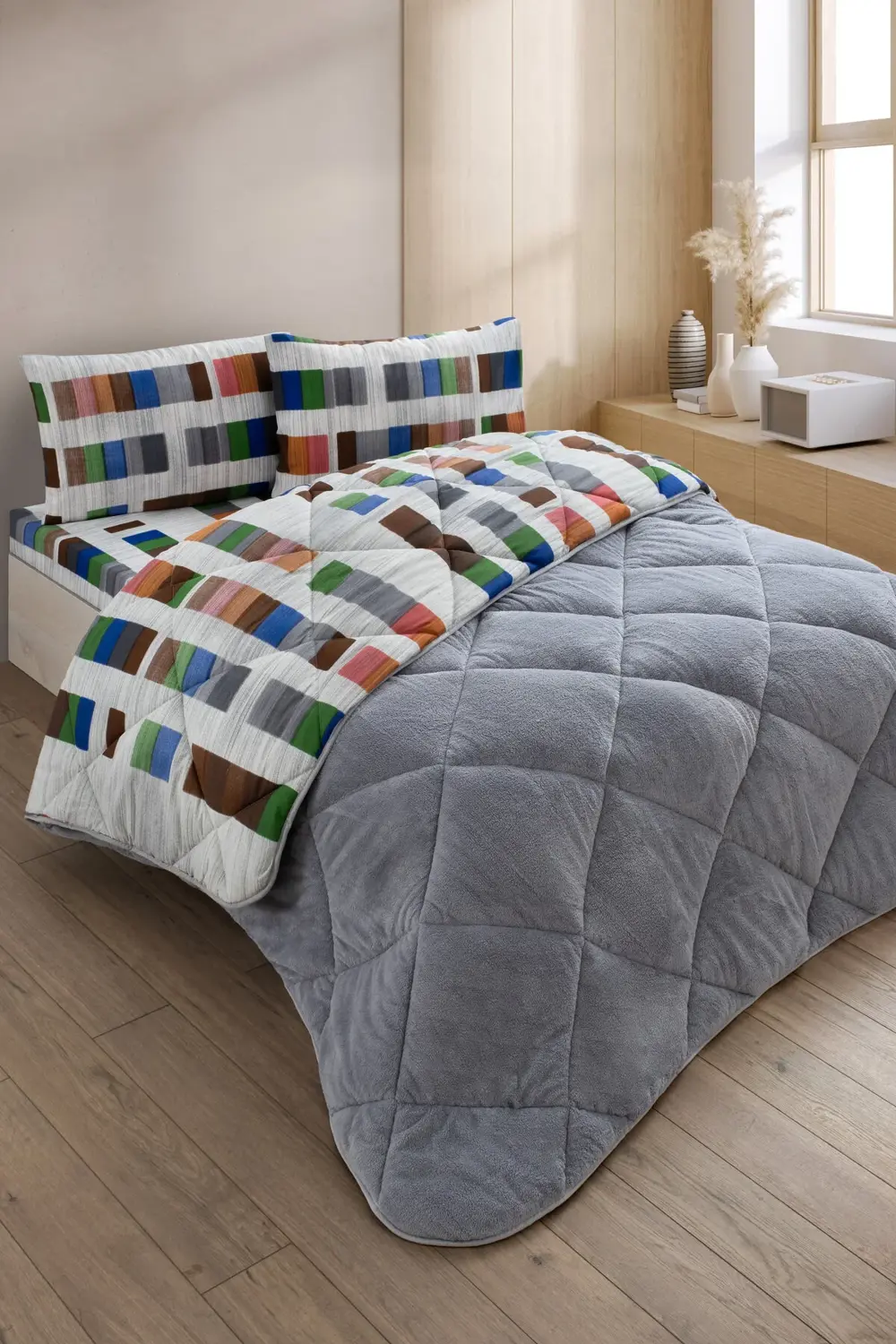 Veluna Tek Kişilik Wellsoft Yorgan Uyku Seti Lastikli Çarşaflı Ya