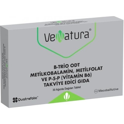 Venatura B-Trio Odt Metilkobalamin Metil Folat Ve Vitamin B6 30 T