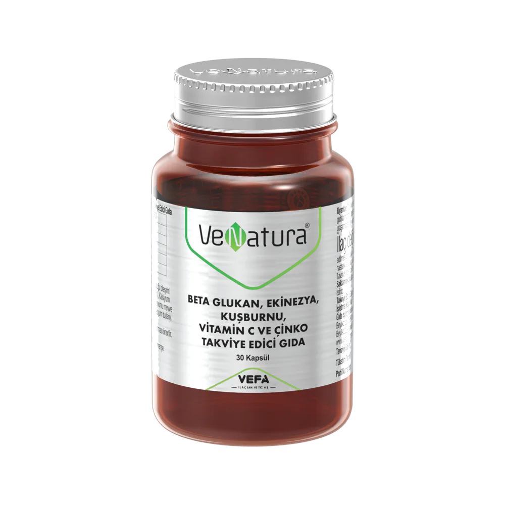Venatura Beta Glukan, Ekinezya, Kuşburunu, Vitamin C, Çinko 30 Kapsül