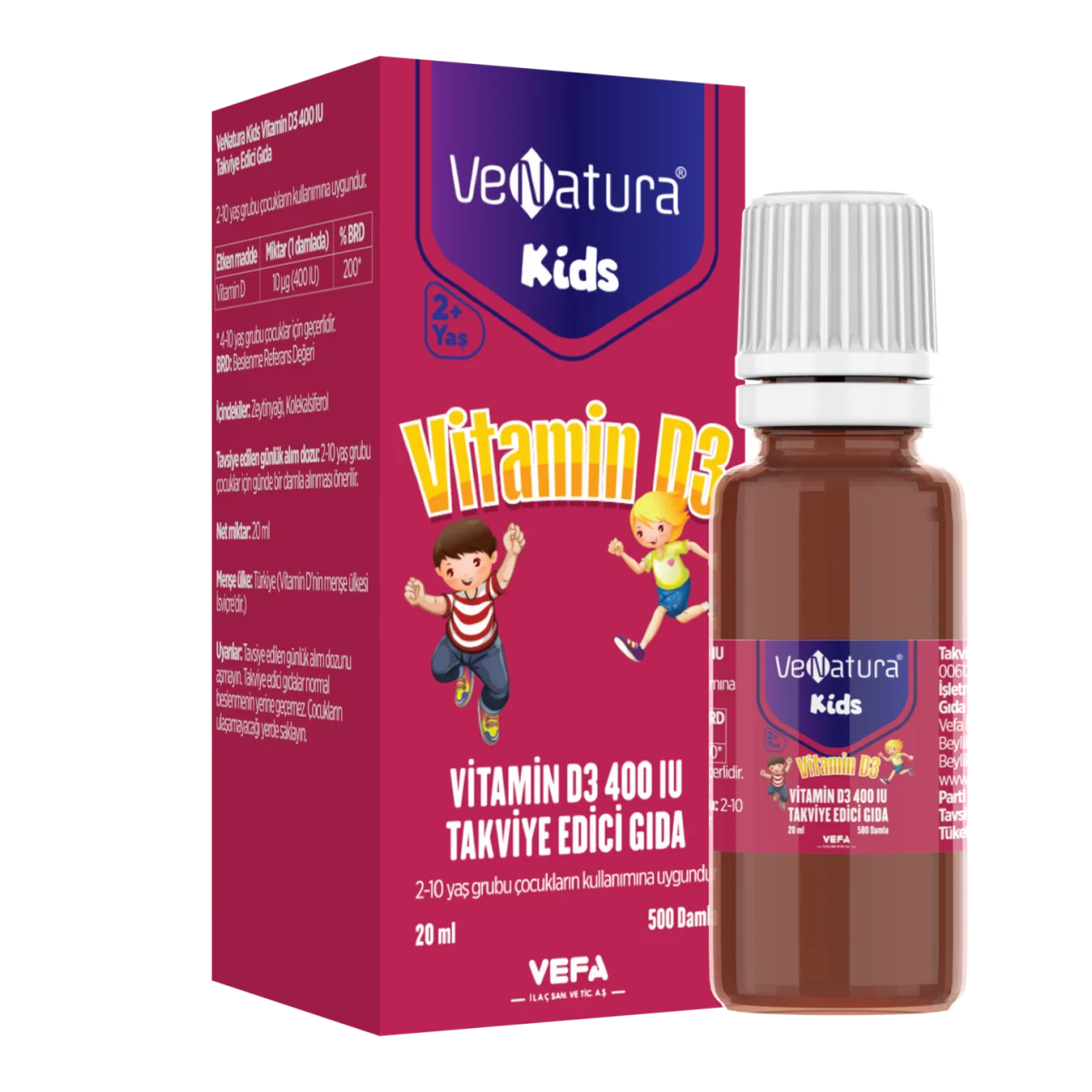 Venatura Kids Vitamin D3 400IU Damla 20ml Venatura Kids Vitamin D3 400IU Damla 20ml