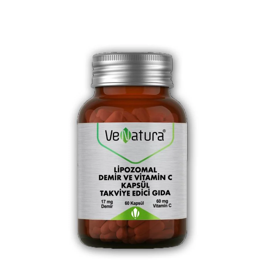 Venatura Lipozomal Demir ve Vitamin C 60 Kapsül Venatura Lipozomal Demir ve Vitamin C 60 Kapsül