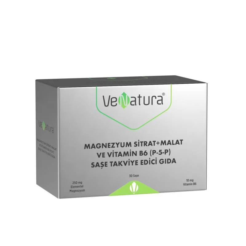 Venatura Magnezyum Sitrat+Malat ve Vitamin B6 (P5P) 30 Saşe Venatura Magnezyum Sitrat+Malat ve Vitamin B6 (P5P) 30 Saşe