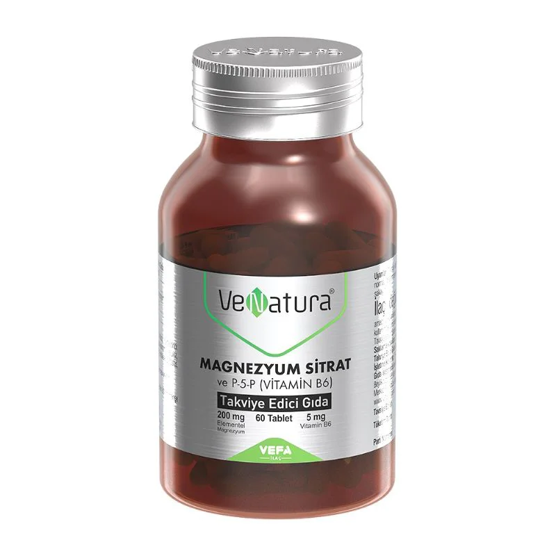 Venatura Magnezyum Sitrat P-5-P Vitamin B6 Tablet 60 Venatura Magnezyum Sitrat P-5-P Vitamin B6 Tablet 60