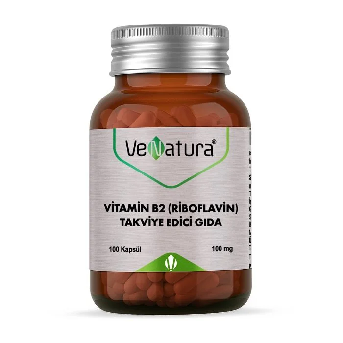 VeNatura Vitamin B2 Riboflavin 100mg Kapsül 100 lük VeNatura Vitamin B2 Riboflavin 100mg Kapsül 100 lük