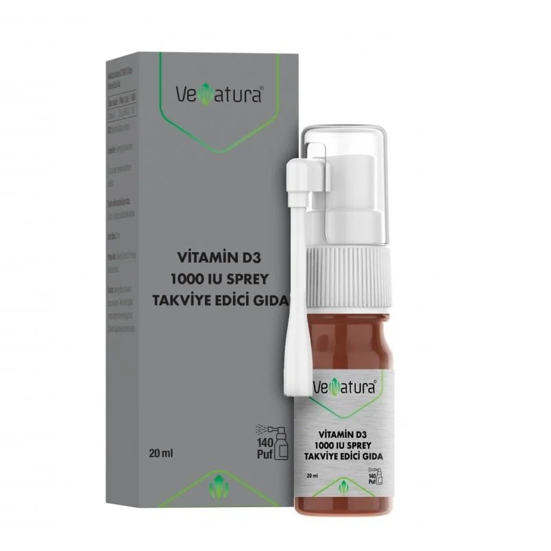 VeNatura Vitamin D3 1000 IU Sprey Takviye Edici Gıda 20ml VeNatura Vitamin D3 1000 IU Sprey Takviye Edici Gıda 20ml