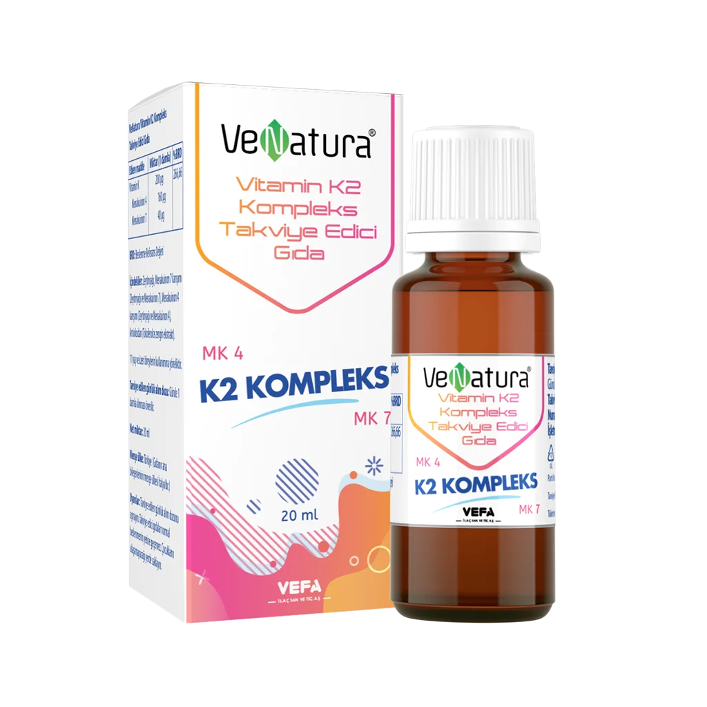 Venatura Vitamin K2 Kompleks Sıvı Takviye Edici Gıda Damla 20ml Venatura Vitamin K2 Kompleks Sıvı Takviye Edici Gıda Damla 20ml