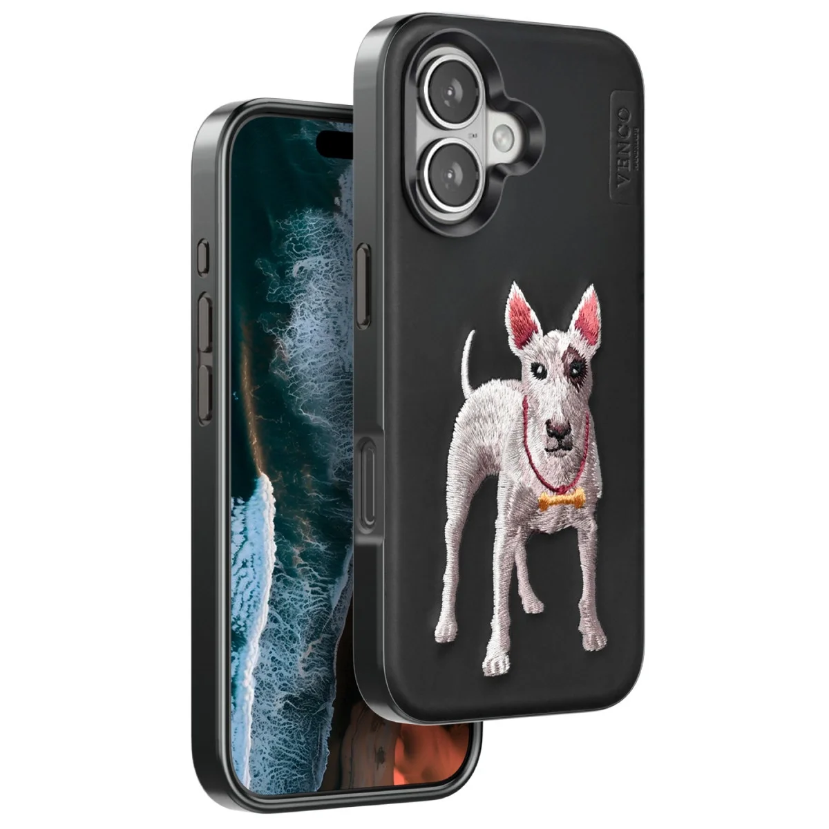 Venco Apple İphone 16 Perma Desenli Kapak - Siyah Venco Apple İphone 16 Perma Desenli Kapak - Siyah