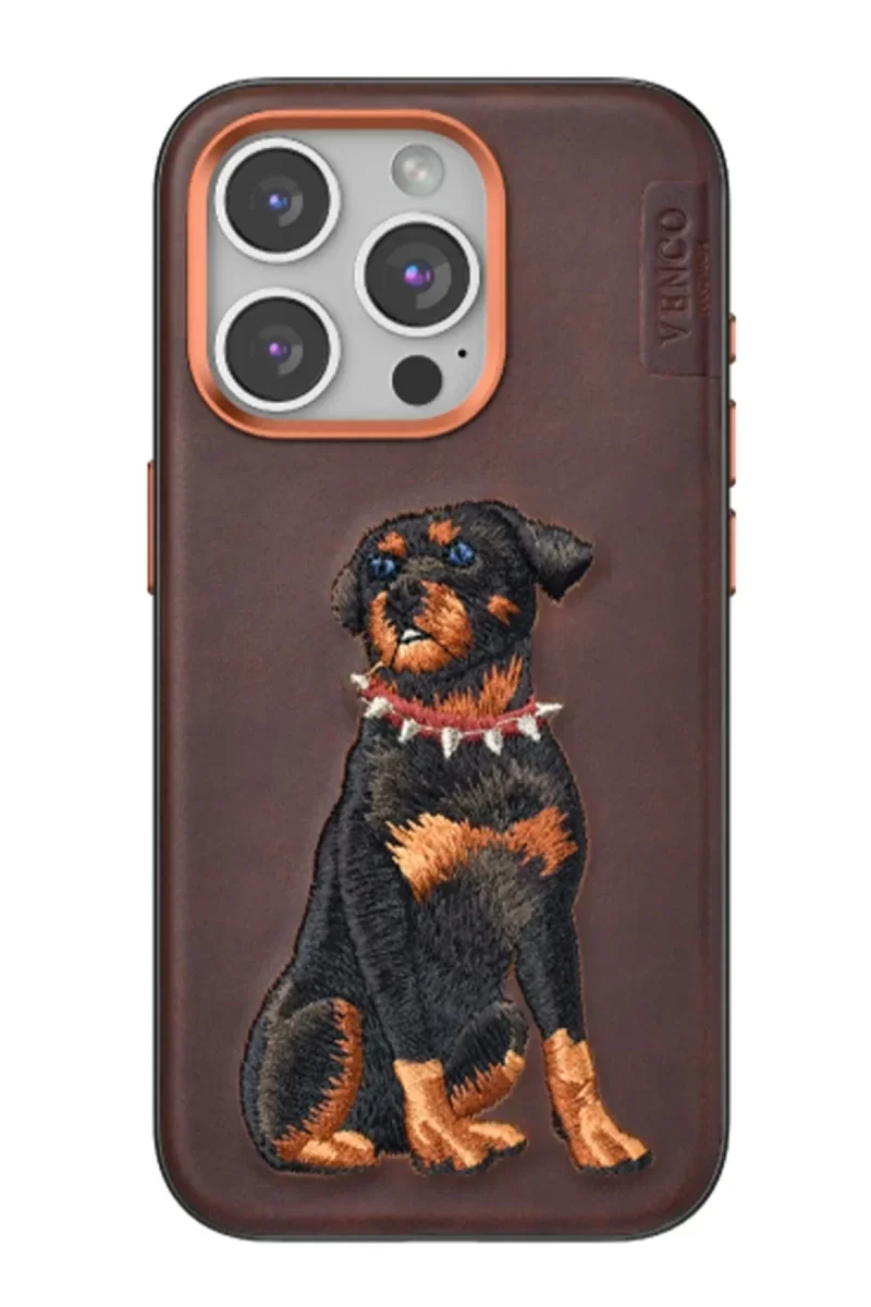 Venco Apple iPhone 15 Pro Perma Desenli Kapak - Koyu Kahve Venco Apple iPhone 15 Pro Perma Desenli Kapak - Koyu Kahve