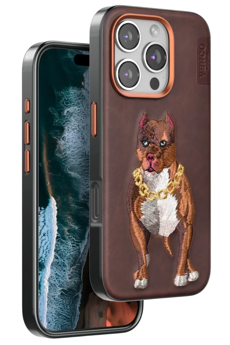 Venco Apple iPhone 16 Pro Perma Desenli Kapak - Kahverengi Venco Apple iPhone 16 Pro Perma Desenli Kapak - Kahverengi