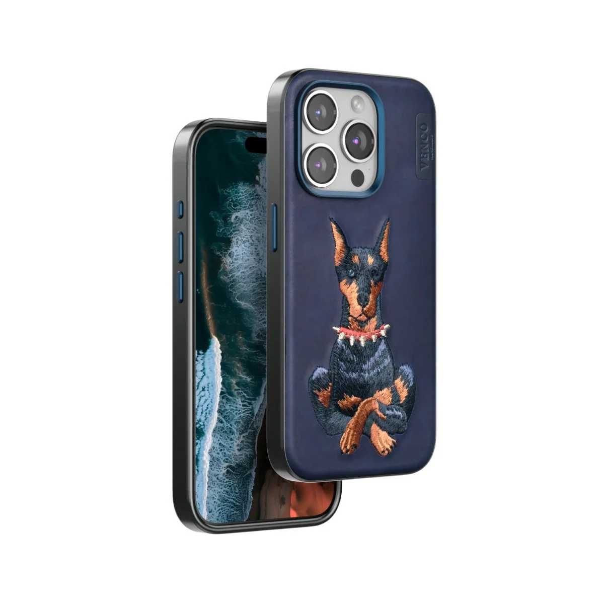 Venco Apple İphone 15 Pro Max Perma Desenli Kapak - Lacivert Venco Apple İphone 15 Pro Max Perma Desenli Kapak - Lacivert