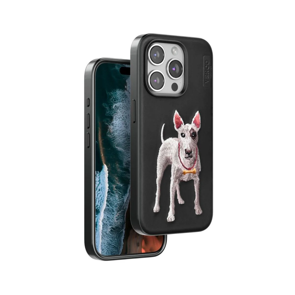 Venco iPhone 14 Pro Max ile Uyumlu Perma Desenli Kapak - Siyah Deri Görünümlü Köpek Figürlü Telefon Kılıfı Fiyatı, Yorumları ve Özellikleri