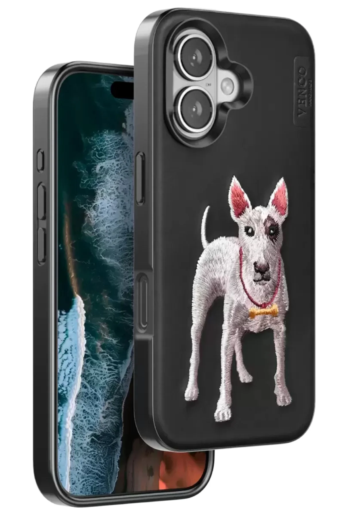 Venco İphone 16 Perma Desenli Kapak - Siyah