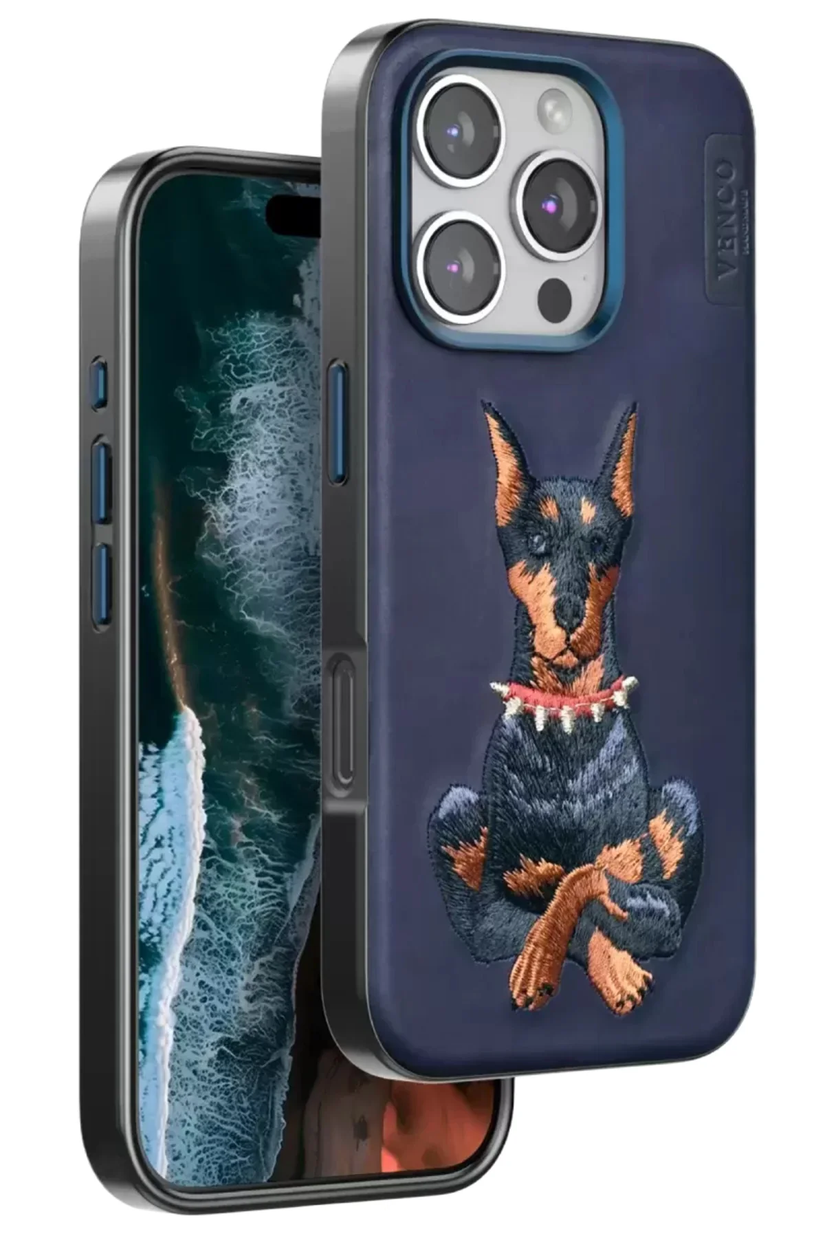 Venco İphone 16 Pro Perma Desenli Kapak - Lacivert