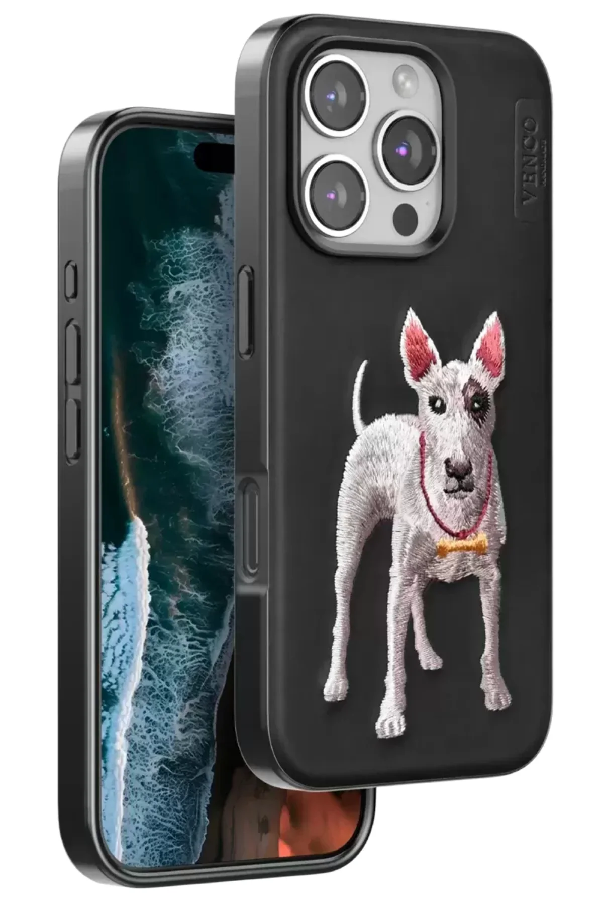 Venco İphone 16 Pro Max Perma Desenli Kapak - Siyah
