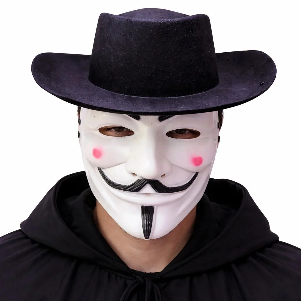 Vendetta Maske ve Şapka Seti – Anonim Stil Parti Maskesi Vendetta Maske ve Şapka Seti – Anonim Stil Parti Maskesi