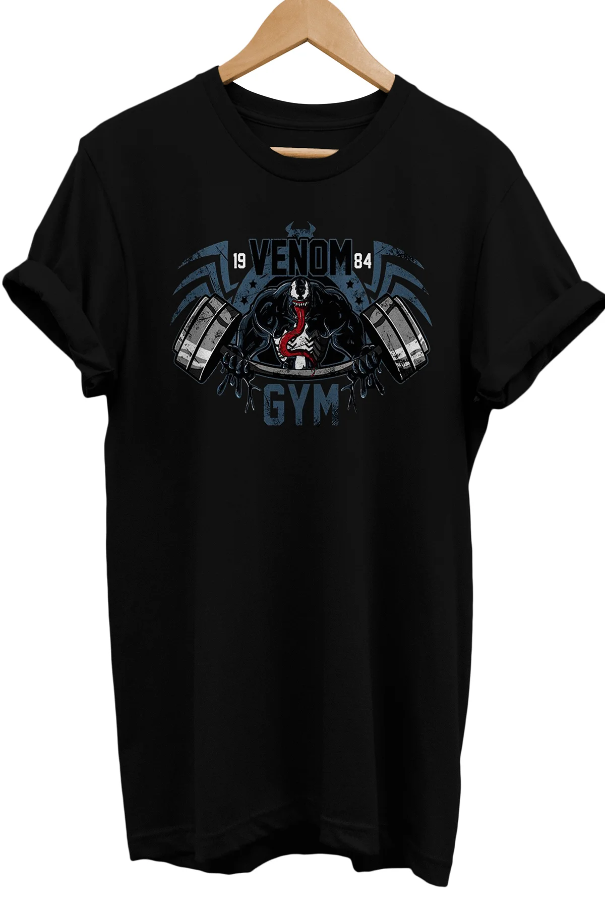 Venom Gym Baskılı %100 Pamuk Oversize T-shirt Büyük Beden Tişört