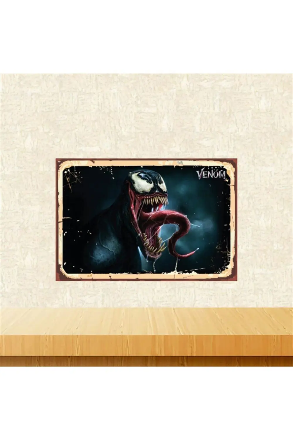 Venom Tasarımlı Retro Ahşap Tablo Tkfx5640