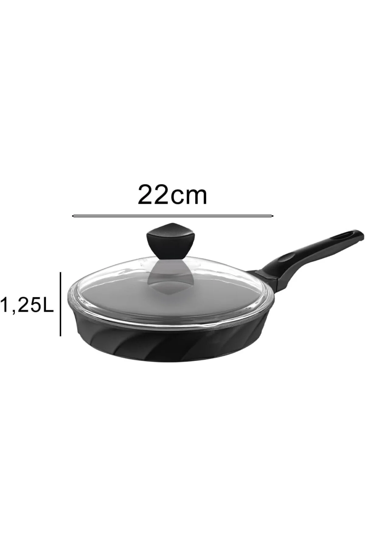Vento Döküm Cam Kapaklı Tava 22x5 cm