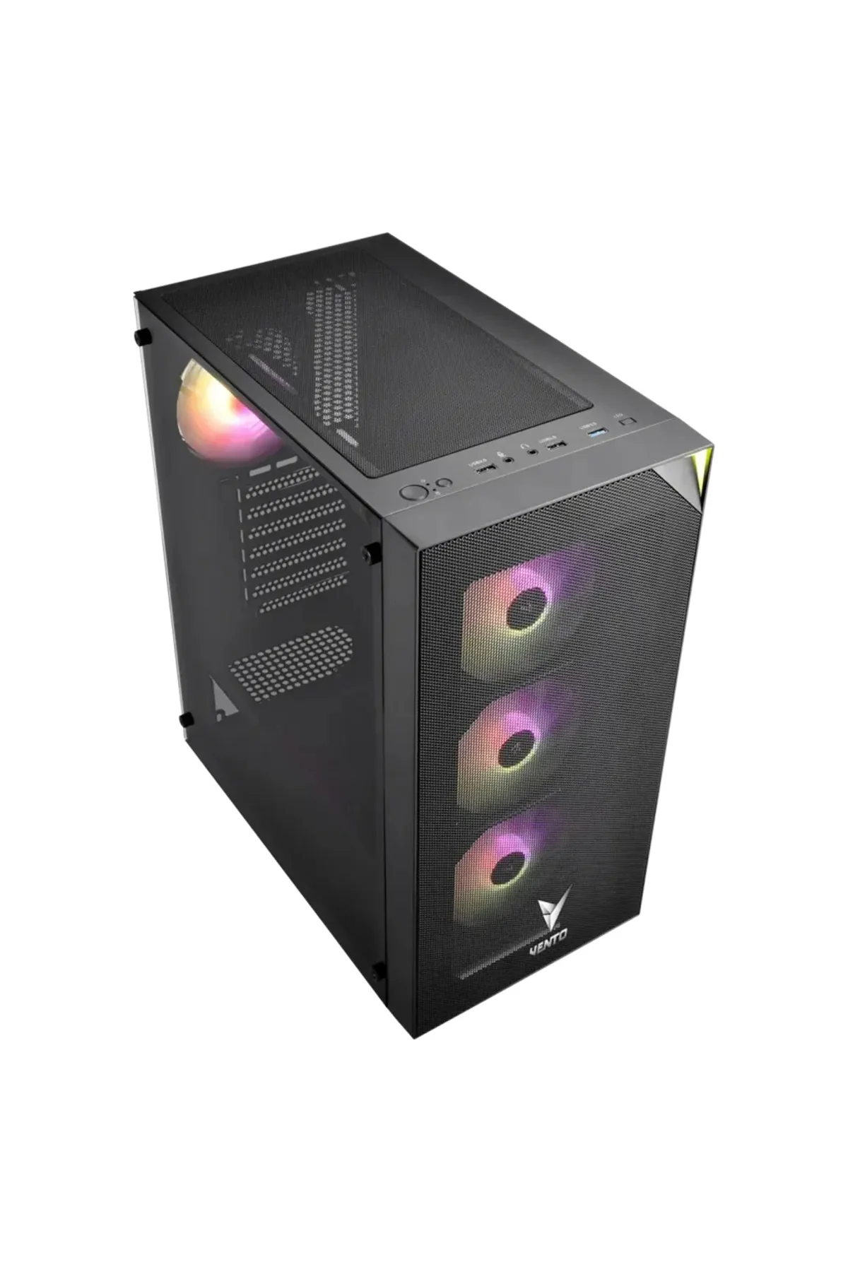 VENTO VG4200S Mid Tower, 850W 80+ Siyah, Temperli Cam, RGB, ATX GAMING KASA