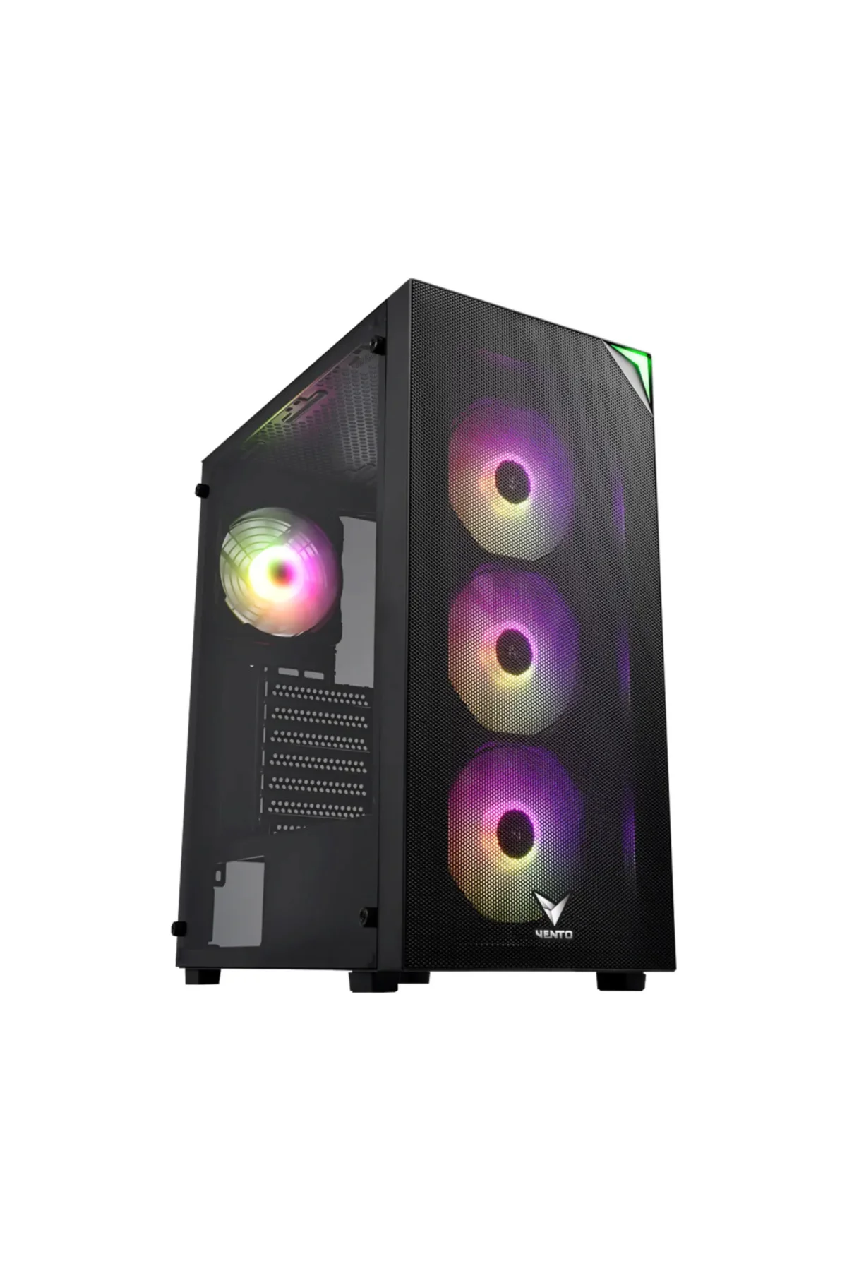VENTO VG4200S Mid Tower, 750W 80+ Siyah, Temperli Cam, RGB, ATX GAMING KASA