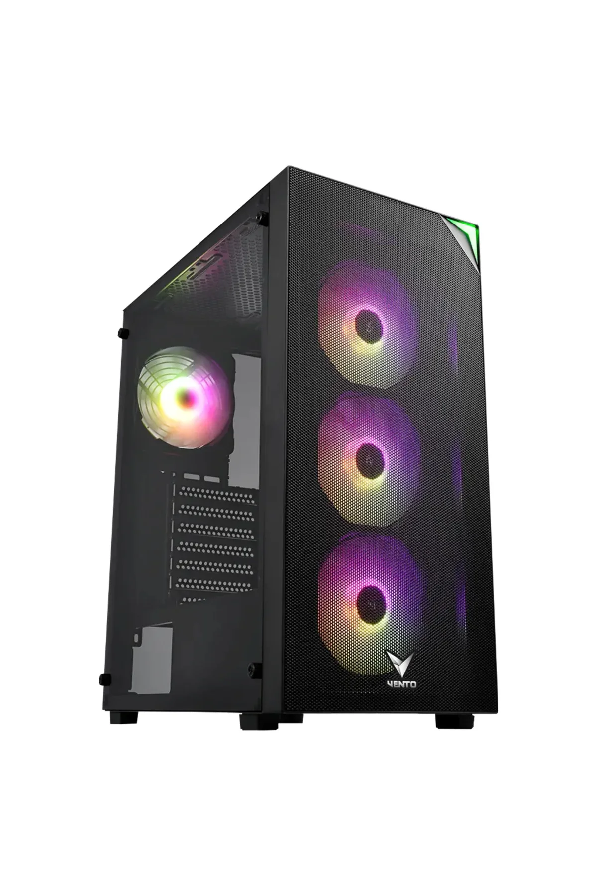 VENTO VG4200S Mid Tower, 850W 80+ Siyah, Temperli Cam, RGB, ATX GAMING KASA
