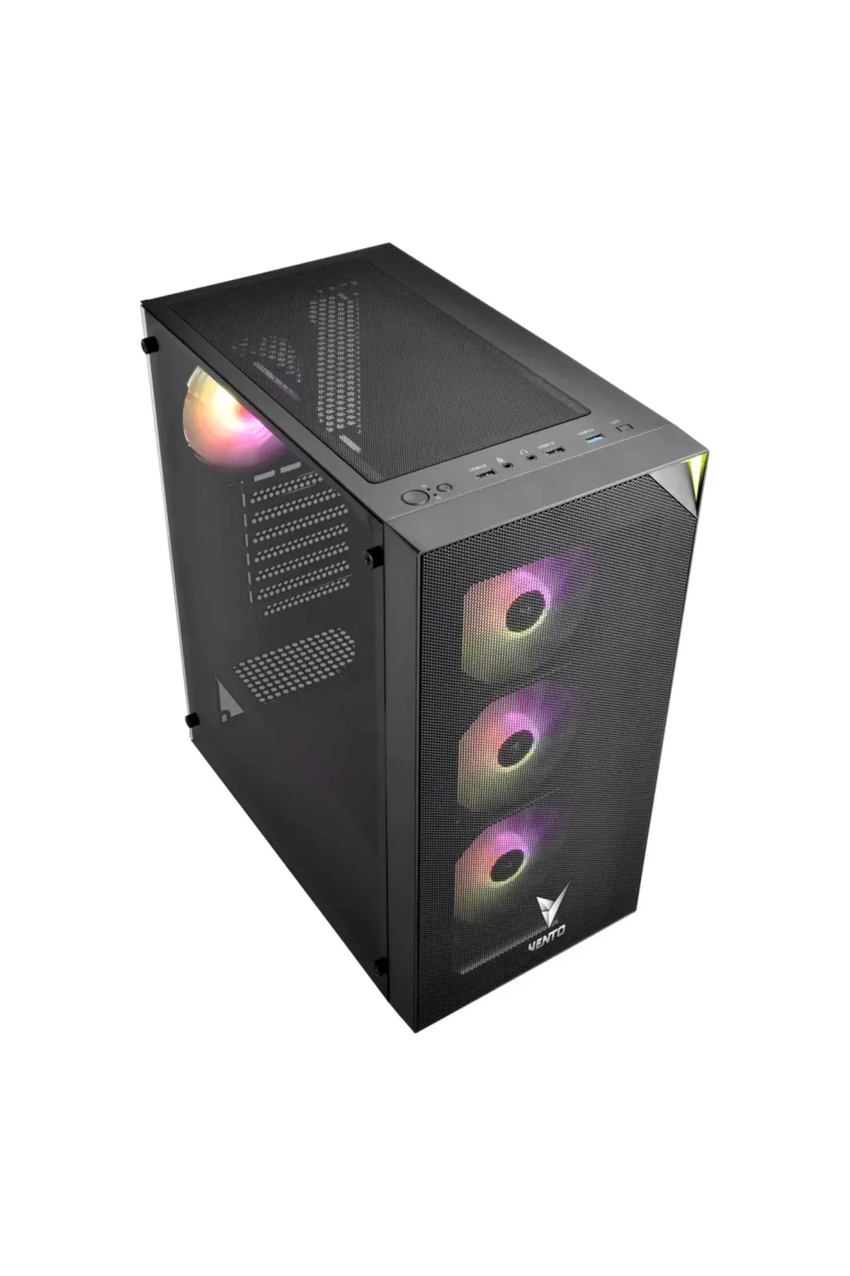 VENTO VG4200S Mid Tower, 750W 80+ Siyah, Temperli Cam, RGB, ATX GAMING KASA