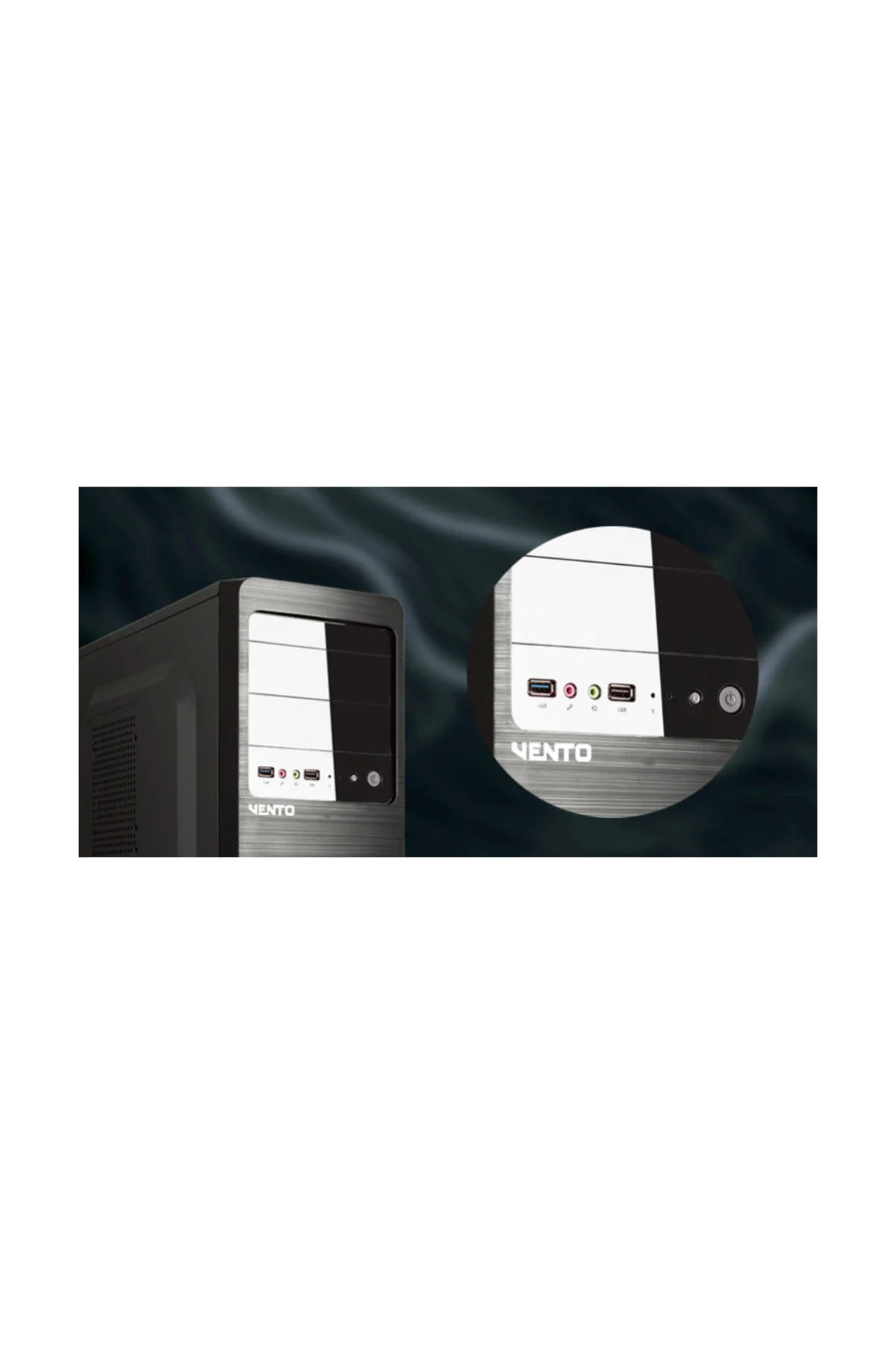 VENTO VS114F Mid Tower, 400W Siyah, Kurumsal KASA
