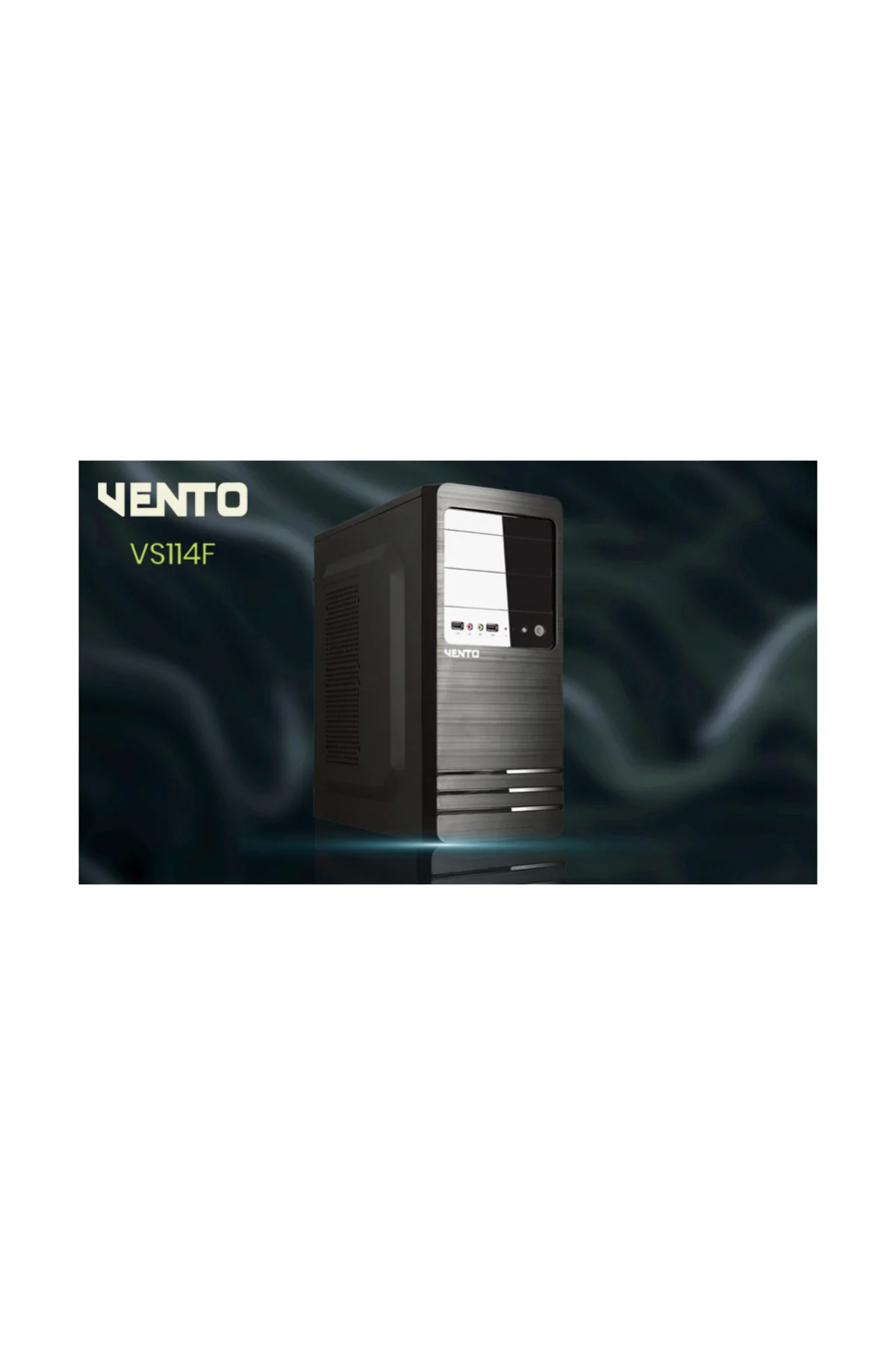 VENTO VS114F Mid Tower, 400W Siyah, Kurumsal KASA