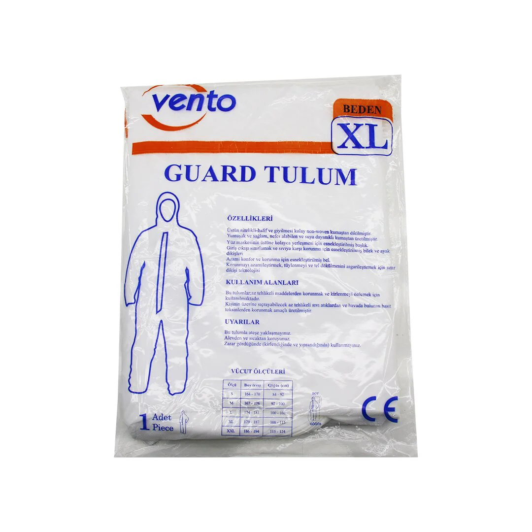 Vento Xl Guard Koruyucu Tulum Beyaz - Hafif - Non-woven Kumaş Boy: 179-187CM - Göğüs: 108-115CM Fiyatı, Yorumları ve Özellikleri
