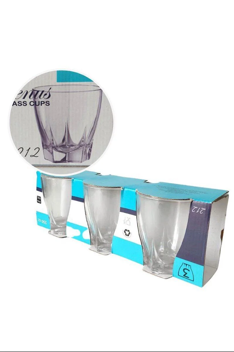 Venüs 3'lü Su Bardağı 250ml - Royaleks Serisi Dayanıklı Cam Bardak Seti Fiyatı, Yorumları ve Özellikleri