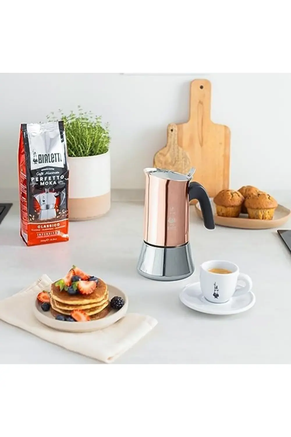 - Venus: 4 Cups Ocak Üstü Espresso Pişirici - 170ml -, Gümüş Renk